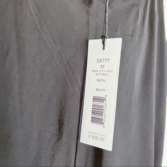 MICHAEL STARS PEARL COWL NECK SLIP DRESS size M in black - Picture 8 of 9